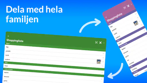 OurGroceries inköpslista screenshot