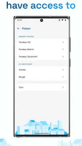 Parakey: Mobile access screenshot