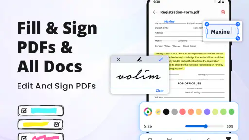 PDF-läsare: Redaktör, skanner screenshot