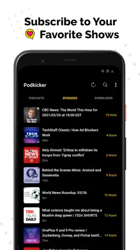 Podkicker Podcast-spelare screenshot
