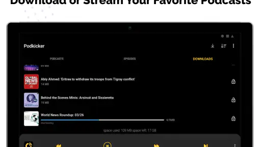 Podkicker Podcast-spelare screenshot