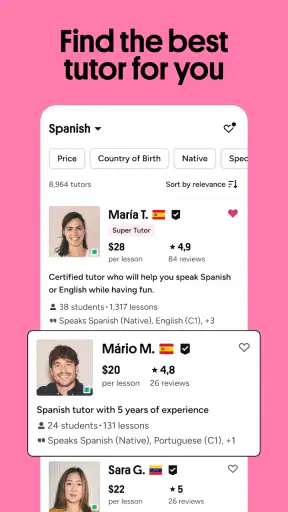Preply - Lär dig 90 språk screenshot