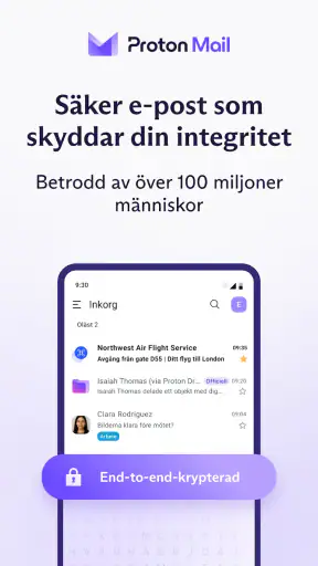 Proton Mail: Krypterad e-post screenshot