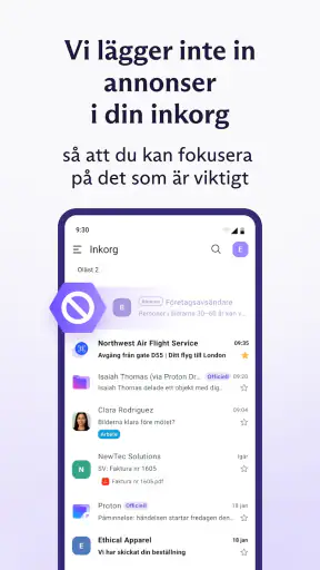 Proton Mail: Krypterad e-post screenshot
