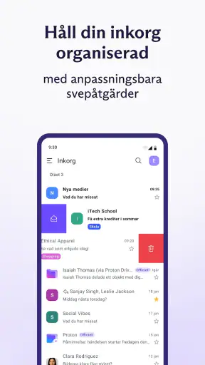 Proton Mail: Krypterad e-post screenshot