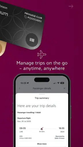 Qatar Airways screenshot