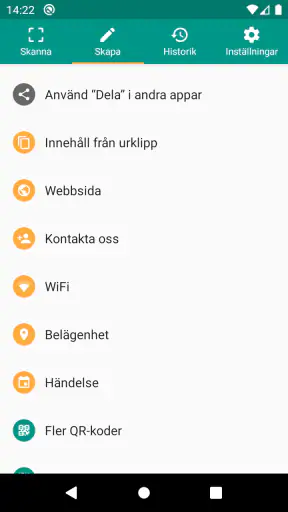 QR-skanner och streckkoder screenshot