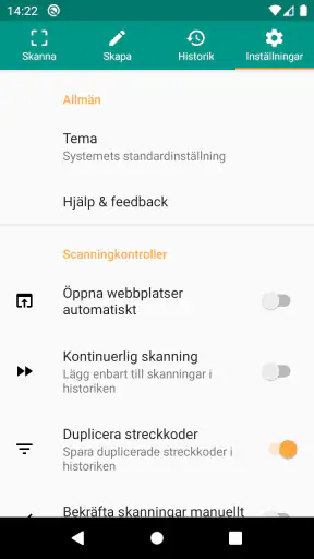 QR-skanner och streckkoder screenshot
