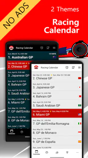 Racing Calendar 2026 + Ranking screenshot