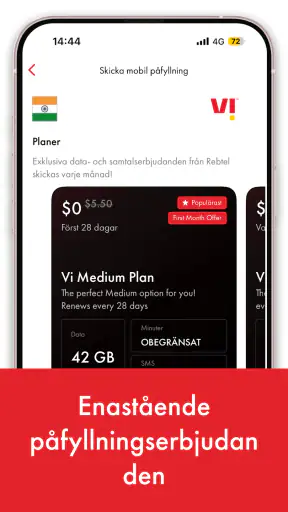 Rebtel: Ring och fyll på data screenshot