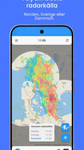 Regnradar - med prognos screenshot