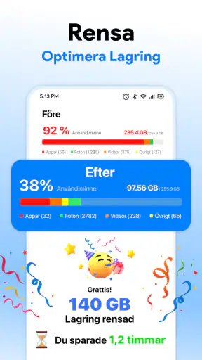Rensa mobil: frigör utrymme screenshot