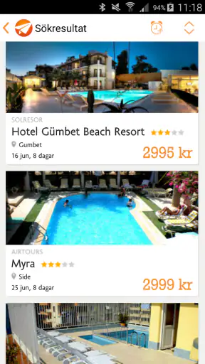 Reseguiden Sista minuten screenshot