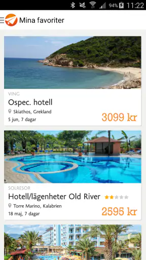 Reseguiden Sista minuten screenshot