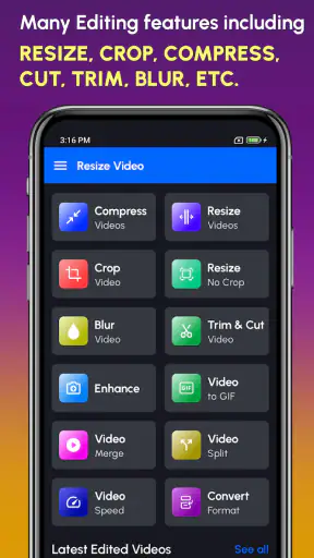Resize Video, Compress & Crop screenshot