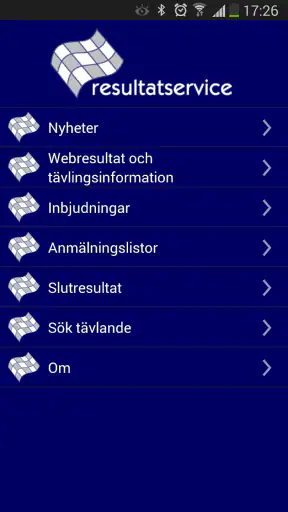 Resultatservice screenshot