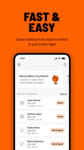 Ria Money Transfer screenshot
