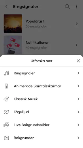 Ringsignaler för Android™ screenshot