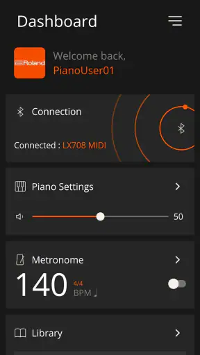 Roland Piano App screenshot
