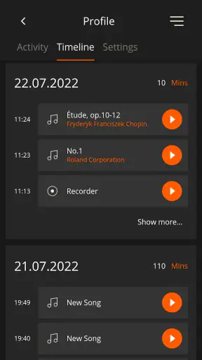 Roland Piano App screenshot