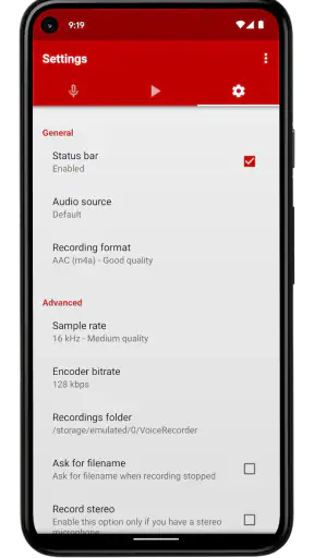Röstinspelare screenshot