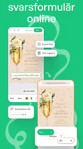 Skapa inbjudningskort screenshot