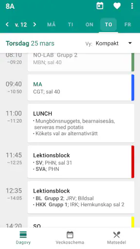 Skolschema – schemat i mobilen screenshot