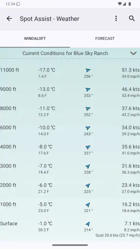 Spot Assist Skydiving Tool screenshot