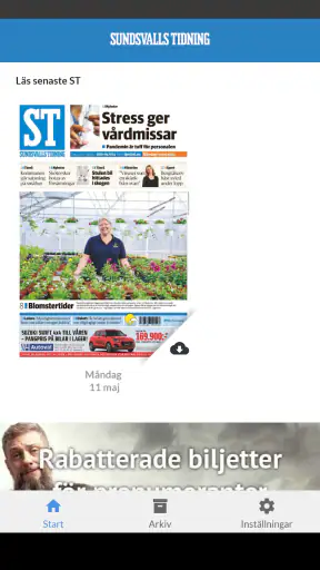 Sundsvalls Tidning e-tidning screenshot