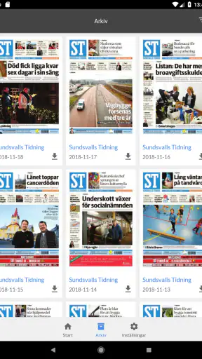 Sundsvalls Tidning e-tidning screenshot