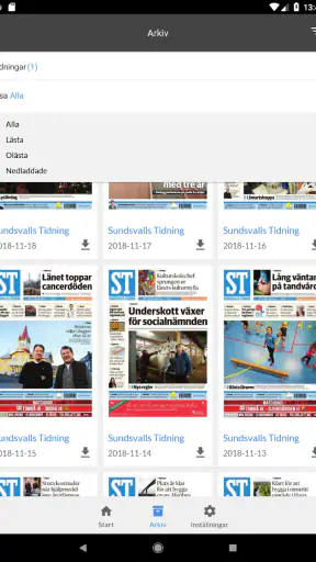 Sundsvalls Tidning e-tidning screenshot