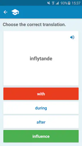 Svensk-engelsk ordbok screenshot
