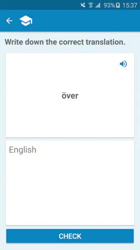 Svensk-engelsk ordbok screenshot