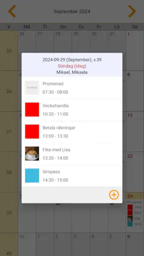 Svensk kalender screenshot