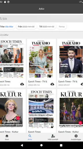 Svenska Epoch Times e-tidning screenshot