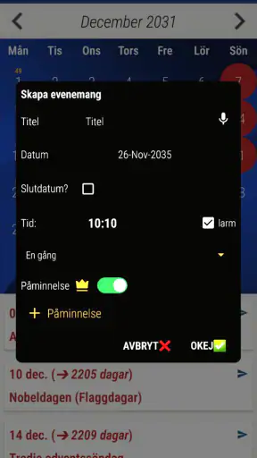 Sverige Kalender Helgdagar screenshot