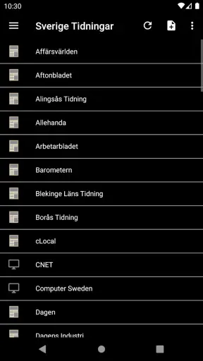 Sverige Tidningar screenshot