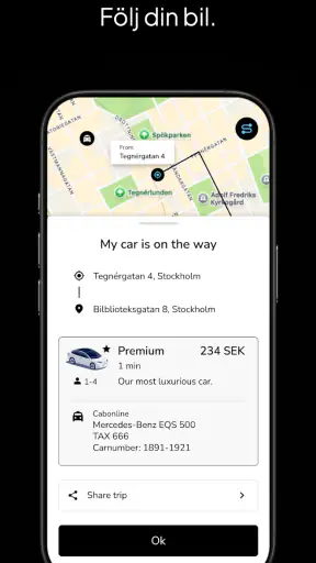 Sverigetaxi screenshot