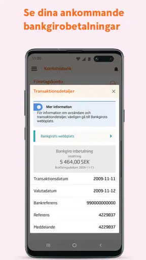 Swedbank företag screenshot