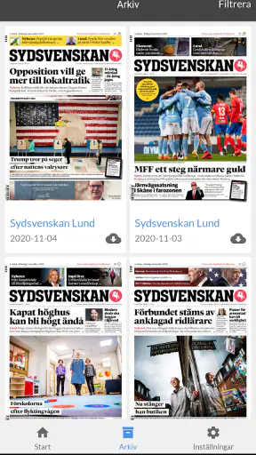 Sydsvenskan E-tidning screenshot