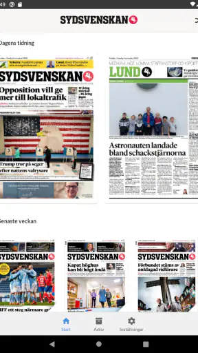 Sydsvenskan E-tidning screenshot