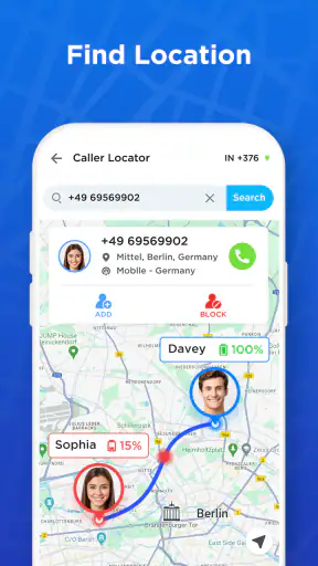 Telefonnummer Locator screenshot