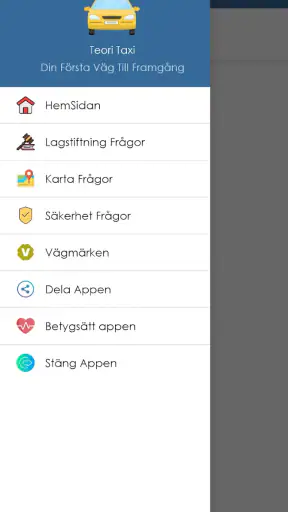 Teori Taxi Frågor screenshot