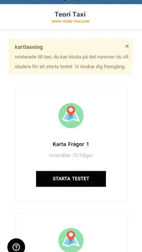 Teori Taxi Frågor screenshot