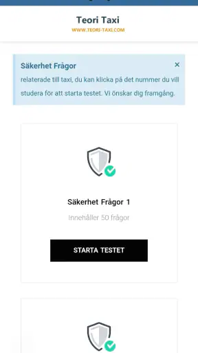 Teori Taxi Frågor screenshot