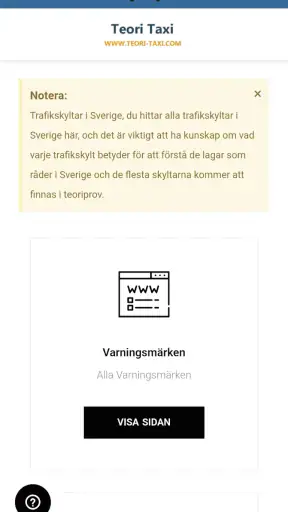 Teori Taxi Frågor screenshot