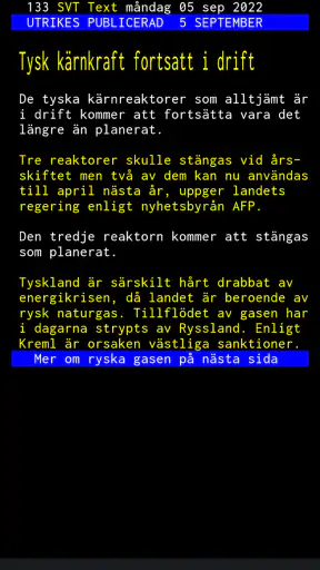 TextTV - Svensk text-tv, SVT screenshot