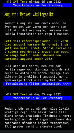 TextTV - Svensk text-tv, SVT screenshot
