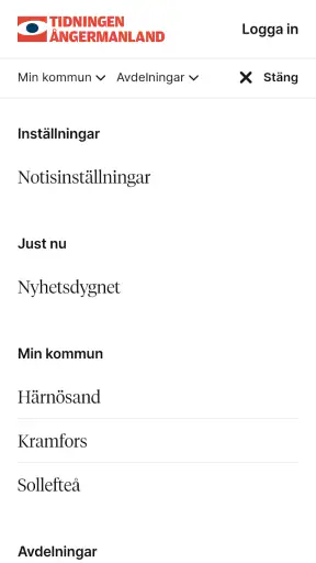 Tidningen Ångermanland screenshot