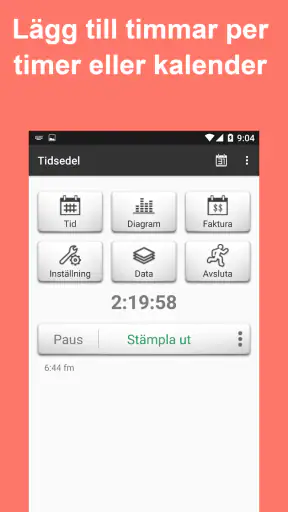 Tidrapport: Arbetstid Spårning screenshot